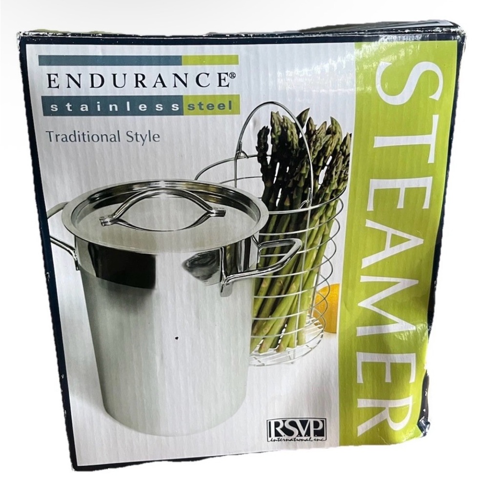 RSVP International Endurance Stainless Steel Asparagus Steamer Pot Basket 3Qt